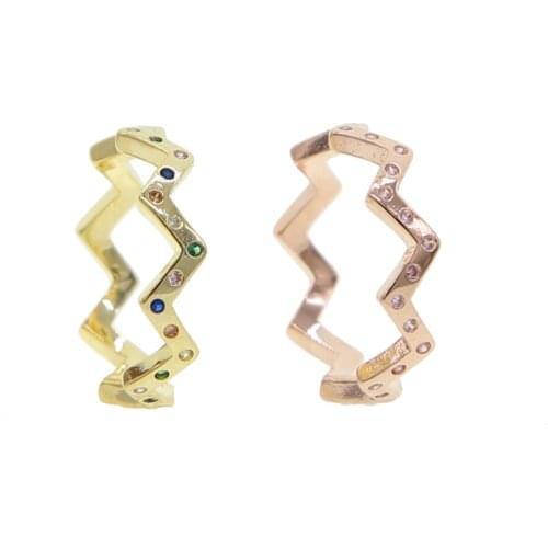 Stack cz eternity band ring for women pink rainbow cubic zirconia simple cz eternity bands