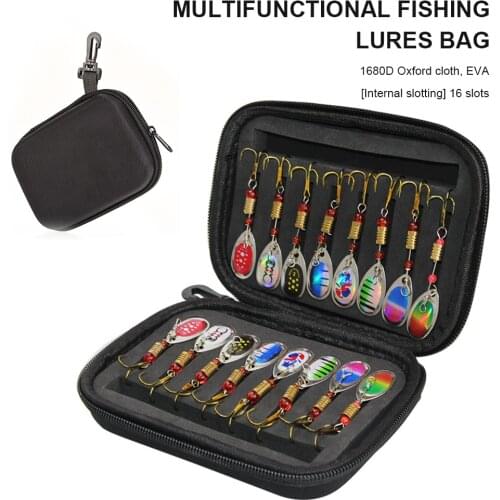 16PCS Fishing Lures Sequins Spoon Baits Set With Zipper Tackle Bag Treble Hooks Hand Spinner Crankbaits Fly Fishing Tackle