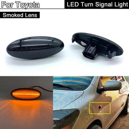 2Pcs Error Free Smoked Lens Car Front LED Side Marker Light Amber Turn Signal Lamp For Toyota Yaris Vitz RAV4 Corolla Verso