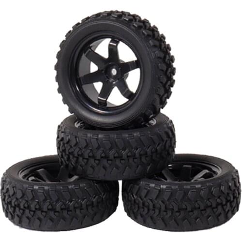 4PCS 1:10 Rally Tires On Road Wheel 75mm Rubber Tyre 12mm Hexagonal for 1/10 RC Traxxas Trx4 Tamiya HSP Kyosho Axial SCX10 RC4WD