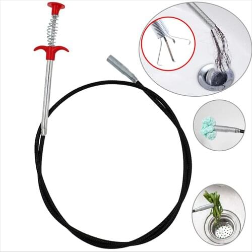 60cm/23.6in Drain Snake, Drain Cleaner Sticks Clog Remover Cleaning Tools Spring Pipe Dredging Tools Household for Kitchen Sink