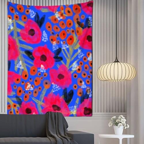Abstract Fashion Tapestry Vintage Girl Plant Dog Wall Art Canvas Painting Nordic Wall clothFor Living Room Wall Hanging