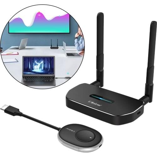 Low Latency VGA Wireless Transmitter and Receiver Audio Adapter Set for Outdoor Use TV Watching Plug & Play No Delay