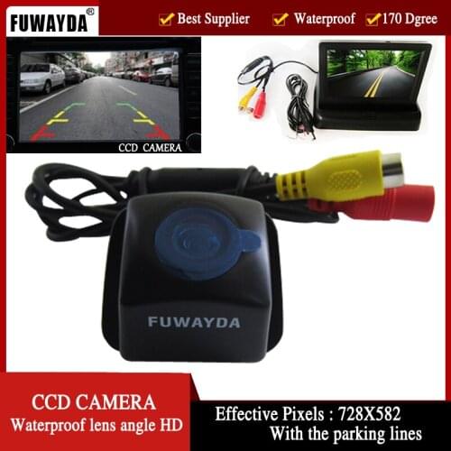 FUWAYDA Color CCD Car Rear View Camera for Toyota Prius 06-10/ Camry 09 10/ Aurion 06-11,with 4.3 Inch foldable LCD TFT Monitor