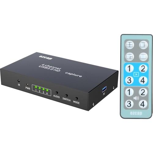 Ezcap 264 4x1 hd Multi-Viewer 4 Channel Screen Switch hd 1080P 60fps USB3.0 Video Capture Card Game Recording Box Live Streaming
