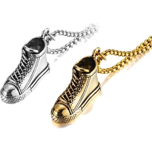 Hip-hop Street Metal Stainless Steel Chain Shoes Necklace for Men Cool Street Dance Matching Accessories Black Panther Necklace
