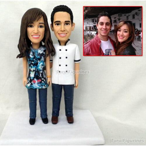 Couple figure real face doll gift for family parents lovers special OOAK gift idea polymer clay baby dolls sculpture art work