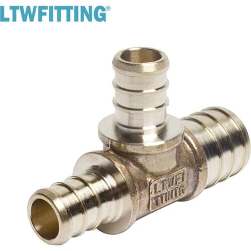 LTWFITTING Lead Free Brass PEX Crimp Fitting 3/4-Inch x 1/2-Inch x 1/2-Inch PEX Tee