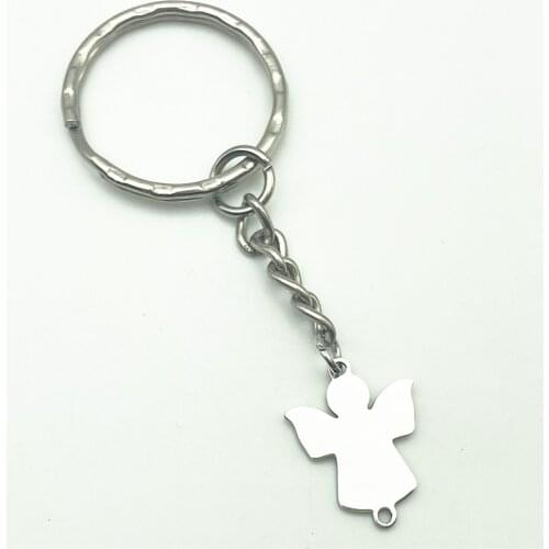 1piece Angel crucifix metal Keychain Pendant Jesus Christ Hanger Charm Christian anime Heart key ring DIY Jewelry Making