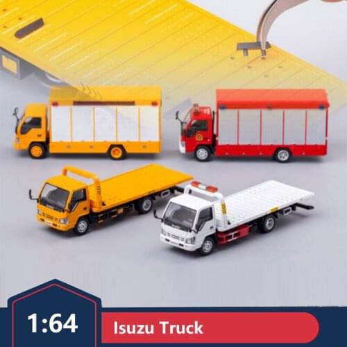 Isuzu Flatbed Truck Model GCD 1:64 Isuzu 4k Wrecker Truck Fire Truck Alloy Car Model