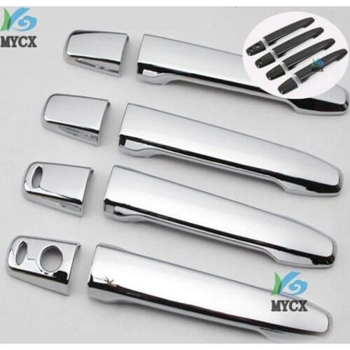For Mitsubishi Outlander 2016 2017 2018 2019 ABS Chrome Car Door Handle Cover Carbon fiber