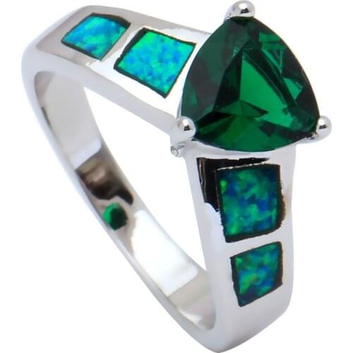 Opal Ring black jewelry Triangle Stone Women rings Wedding Hot Sale Fashion Jewelry Party Cocktail Distribution