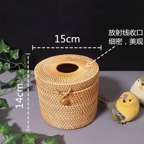 Factory wholesale Hua Fei Vietnam rattan tissue box pastoral napkin box Chinese paper roll paper contianer tissue box cover