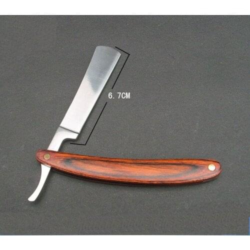 Sharp Shaving Knife Straight Edge Stainless Steel Barber Razor Folding Shaving Knife Hair Removal Tools Wooden Handle