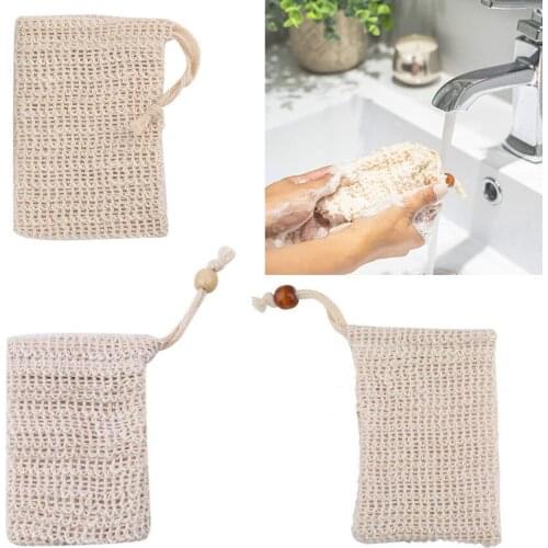 50pcs Exfoliating Mesh Bag For Shower Body Massage Scrubber Natural Sisal Soap Saver Pouch Moisturizing Bath Spa Foaming