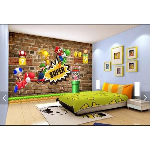 Custom children wallpaper,Super Mary,3D cartoon murals for childrens rooms living room sofa backdrop waterproof wallpaper