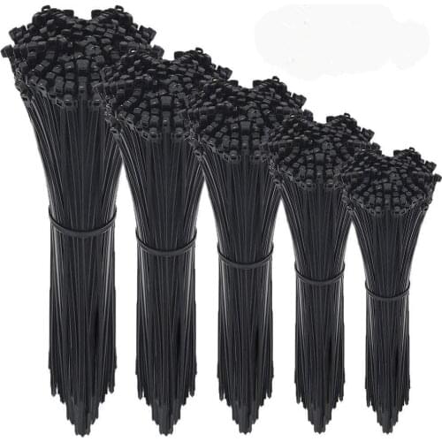 500 Pcs Adjustable Durable Self locking Black Nylon Zip Cable Ties for Home Office Garage Workshop Heavy Duty