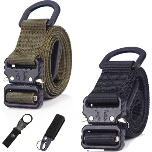 New 2.5cm Wide Tactical Belt Nylon Military Waist Belt Metal Buckle Adjustable Heavy Duty Training Belt Hunting Accessories