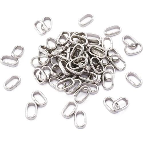 100pcs 304 Stainless Steel Quick Link Connectors Linking Rings jewelry making accessories 9x5x2mm, Hole: 7x3mm
