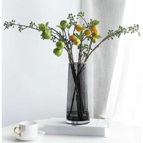 Modern Glass Vase Irises Crystal Clear Glass Vase for Home Office Decor Best Gift