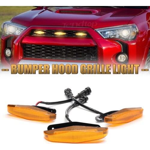 Tendtop Amber Lights For Toyota 4Runner TRD Pro 2021 2020 2019 2018 2017 2016 2015 2014 Front Grille LED Light ABS Plastic