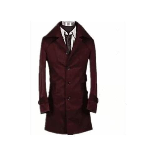 Autumn new designer slim sexy shore trench coat men medium-long overcoat long sleeve mens clothing business outerwear fashion