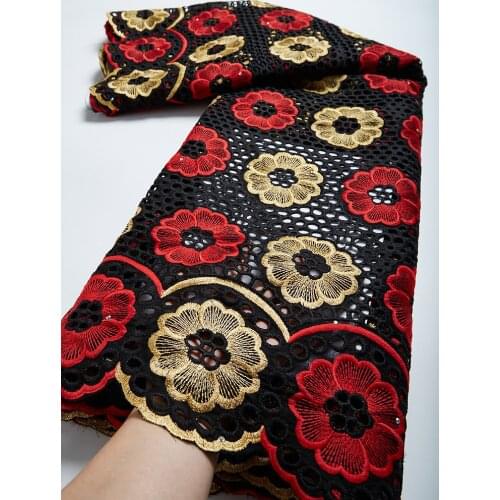 High Quality African Nigerian Lace Fabric Wedding Party Gown Dress Swiss100% Cotton Fabric Swiss Voile Lace Fabric 2.5 Yards