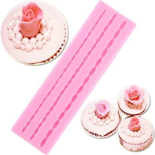 Pearls Lace Silicone Resin Molds Sugarcraft Cake Decorating Tools Cupcake Topper Fondant Mold Chocolate Gumpaste Candy Moulds