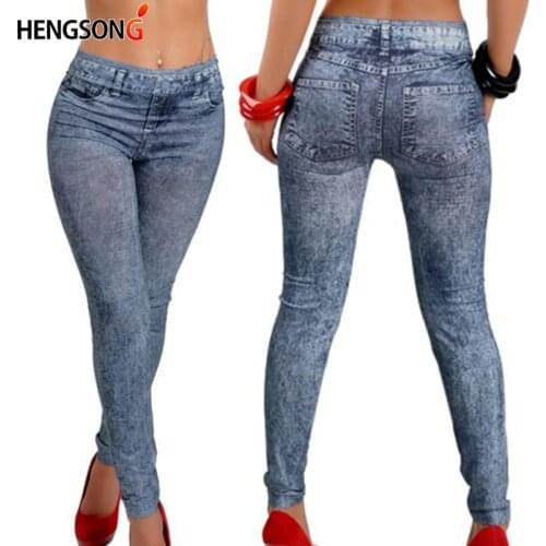 Womens Denim Snowflake Skinny Stretch Sexy Pants Soft Leggings Woman Jeans