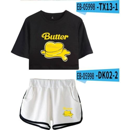 2021 New Album Butter Summer Womens Sets Short Sleeve Crop Top Shorts Sweat Suits Women Tracksuits Two Piece Custom made