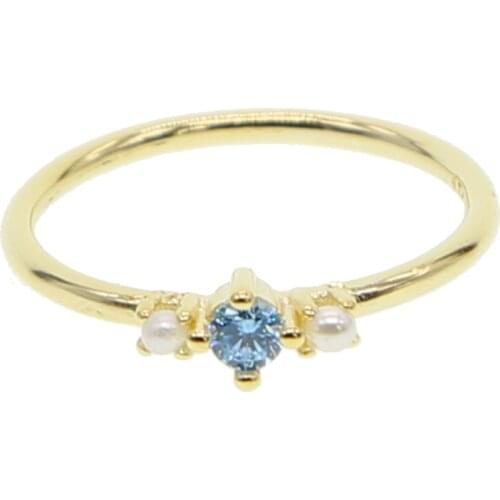 Elegant 2020 new jewelry 925 silver delicate sparking cubic zirconia cz thin blue clear cheap wholesale women jewelry cute ring