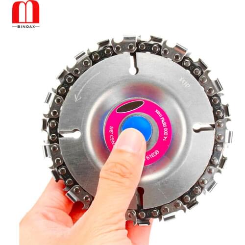 BINOAX 7/22 Tooth Grinder Chain Disc Wood Carving Disc 4 Inch For 100/115mm Angle Grinder