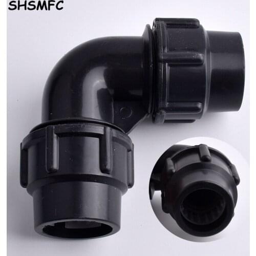 1pc 20~63mm L Type PE Garden Right Angle Elbow Connector Water Pipe Connectors farmland Agricultural Irrigation Fittings