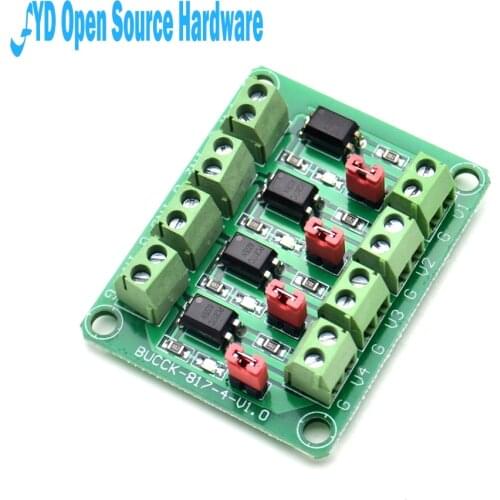 1pcs 817 optocoupler 4-way voltage isolation board voltage control switching module drive module optical isolation module
