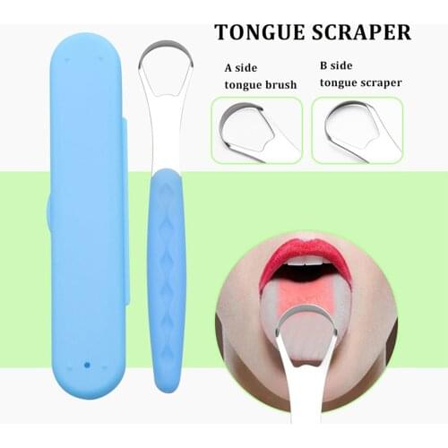 1PC Useful Tongue Scraper Stainless Steel Oral Tongue Cleaner Medical Mouth Brush Reusable Fresh Breath Maker