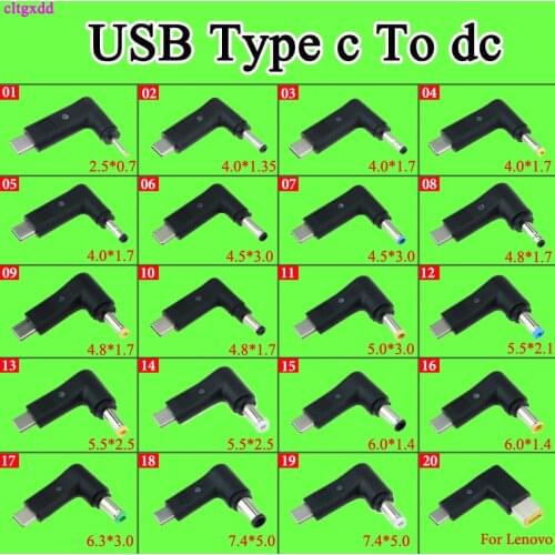 1Pcs USB type c to DC Power male 6.3*3.0 / 4.0X1.7 / 2.5*0.7 / 5.5*2.5/usb to 5.5*2.1 plug Converter Laptop Adapter connector