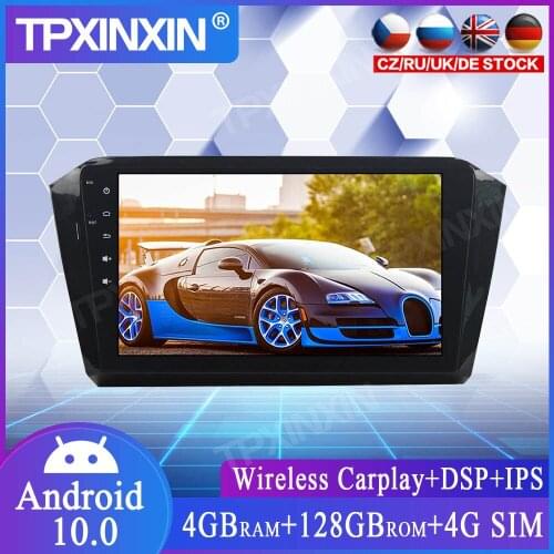 128GB Android 10 For VW Magotan 2016 Full Touch Car Multimedia Player GPS Navigation Head Unit Auto Radio Stereo Tape Recorder