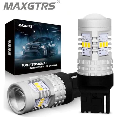 2x T20 7440 White Amber W21W WY21W 14SMD 3020 LED Car Turn Signal DRL Bulb Red Brake Lights Auto Reverse Lamps 12V 24V