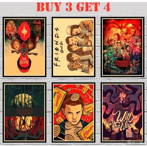 35 Designs TV Show Stranger Things Alternative Kraft paper Poster HomeDecal Painting Wall Sticker 2 42X30cm