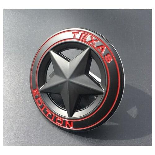 3D Metal Texas Edition Star Flag Car Trunk Emblems Badge Decal Car Sticker Car Accessories Car Decor Decorations 76mm