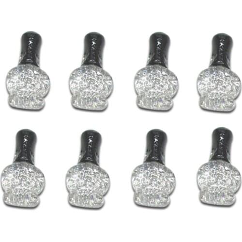 50Pcs White Nail Polish Resin Decoration Crafts Beads Frame Flatback Cabochon Scrapbook DIY Embellishments Accessories