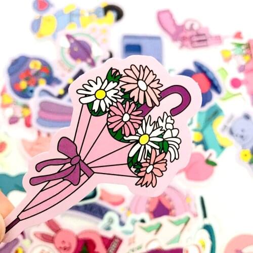60Pcs Ins pink Vsco Girl stationery Stickers for scrapbooking notebook DIY Hand Account Diary Sticker Gift Toys Waterproof