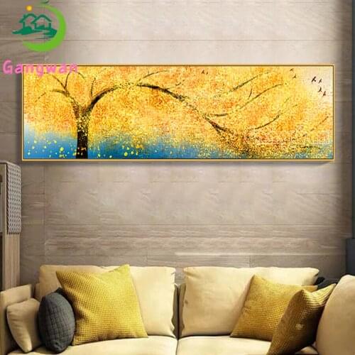 DIY Diamond painting gold fortune tree for Living room bedside bedroom decor Diamond Embroidery,large Diamond Full cross stitch