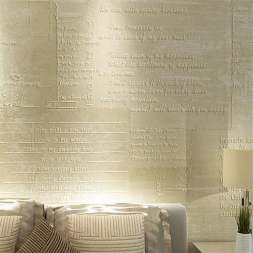 Beibehang Modern retro 3D embossed English letters non-woven wallpaper nostalgic living room bedroom 3d wallpaper papier peint