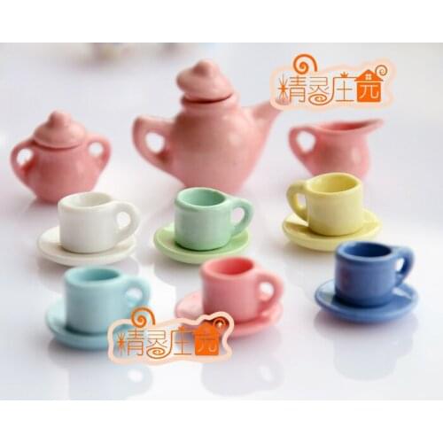 G05-X464 children baby gift Toy 1:12 Dollhouse mini Furniture Miniature rement Kitchen colorful cup 15pcs/set