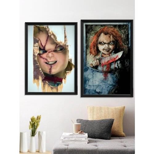 Childs Play Movie Seed Curse Bride Cult Chucky orror Jeu Denfant IT Poster Gift Wall Stiker Art Silk Home Room Decor Prints