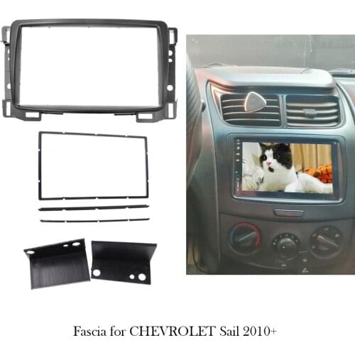 Double Din Fascia For Chevrolet Sail 2010+ Car DVD Stereo Frame Mounting Refitting Installation Bezel Trim Kit
