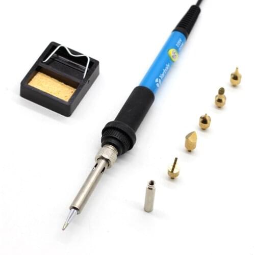 EU Plug 60W Electric Soldering Iron Carving Pyrography Tool Welding Tips Kit Wood Embossing Burning Soldering Pen Set With Stand