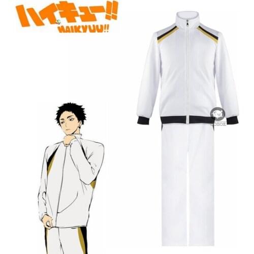 Haikyuu!! Fukurodani Academy Cosplay Costume Kotaro Bokuto Jacket+Pants Uniform Akaashi Keiji Jersey Volleyball Team Sportswear