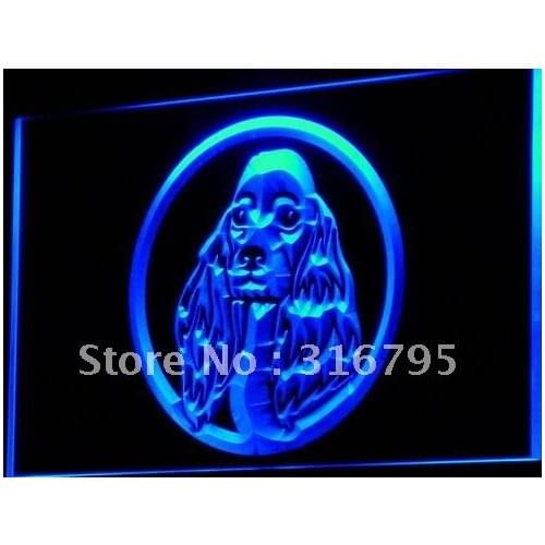 I663 Cocker Spaniel Dog NEW Pet Shop LED Neon Light Light Signs On/Off Swtich 20+ Colors 5 Sizes
